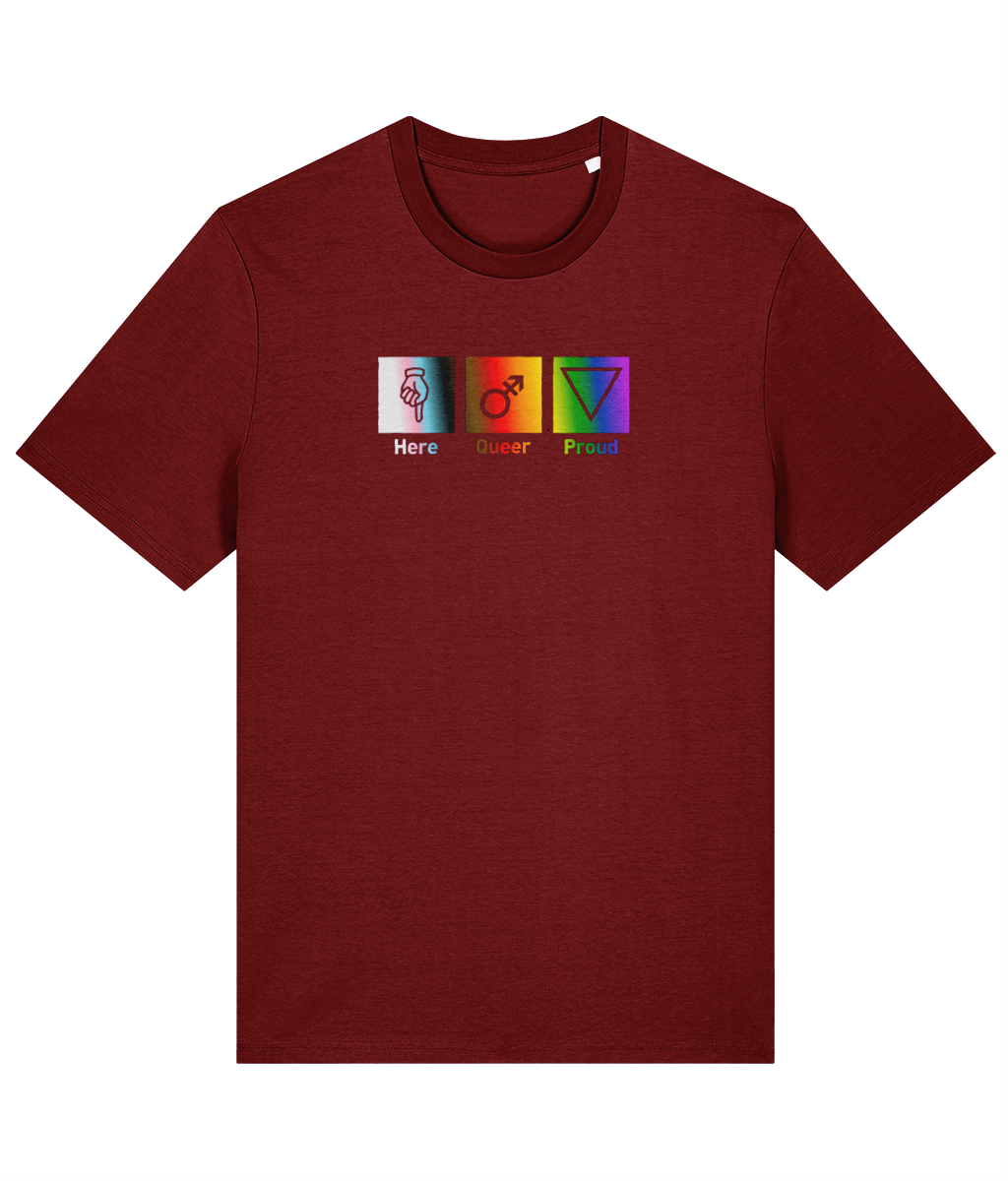 Here Queer Proud Organic Cotton T-shirt