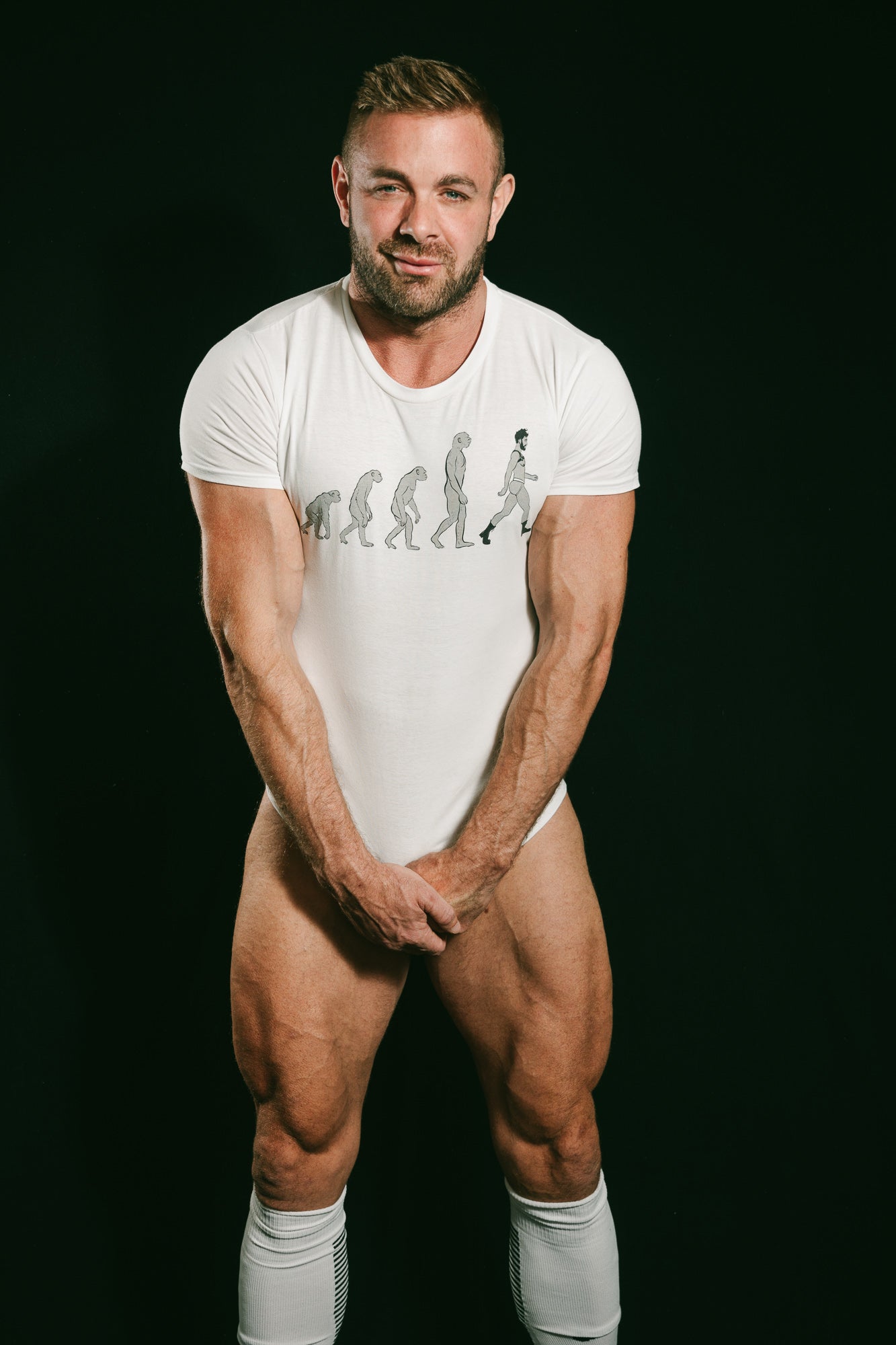 Young fit man wearing gayVolution T-shirt