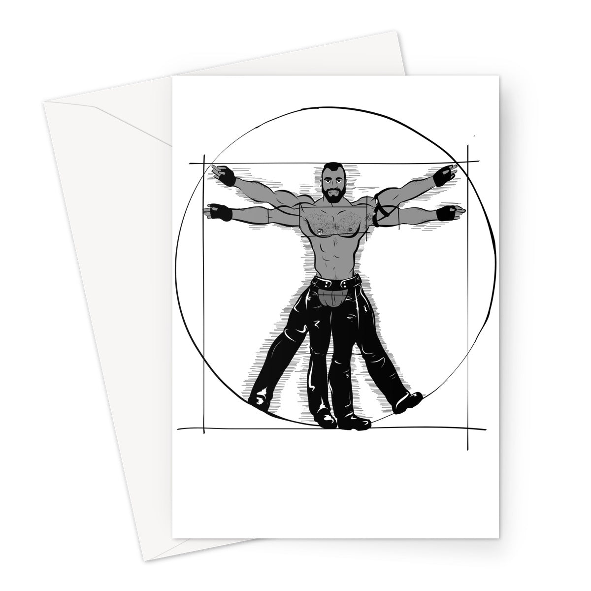Gay Vitruvian Greeting Card