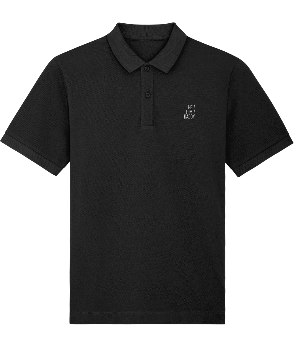 He/Him/Daddy Embroidered Organic Polo Shirt