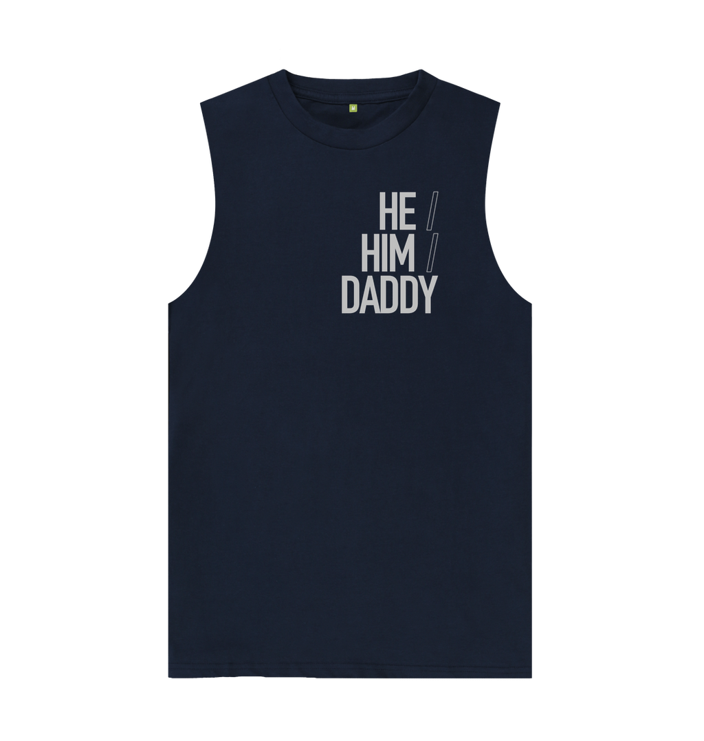 Navy Blue He\/Him\/Daddy Organic Cotton Vest