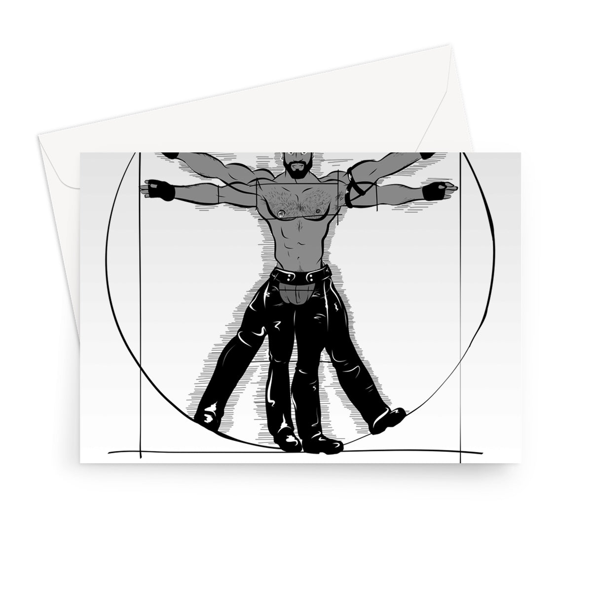 Gay Vitruvian Matte Art Print Greeting Card