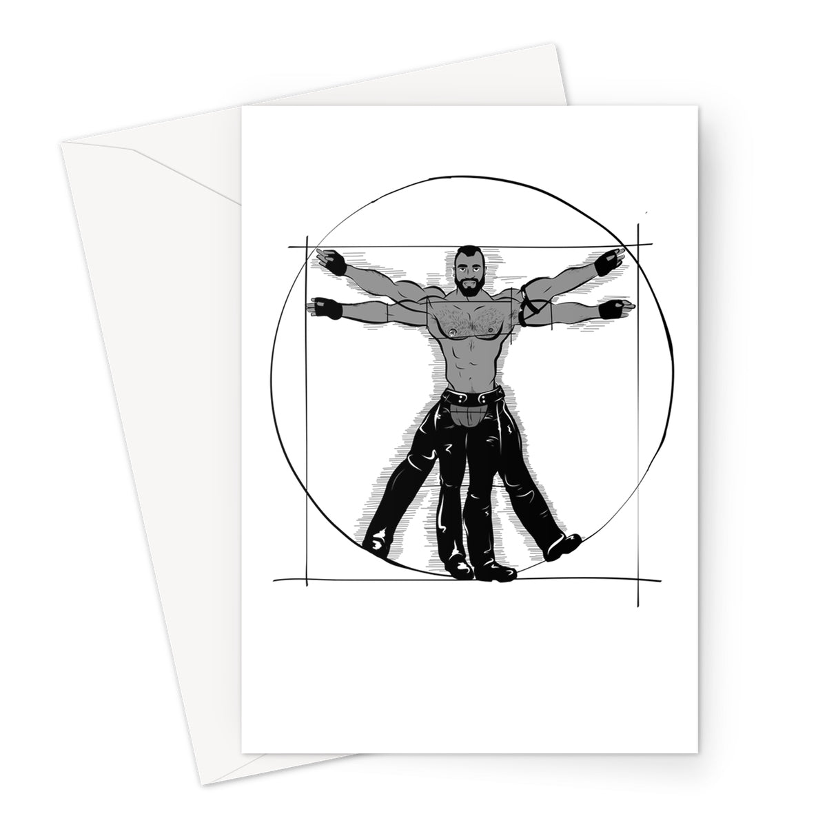 Gay Vitruvian Matte Art Print Greeting Card