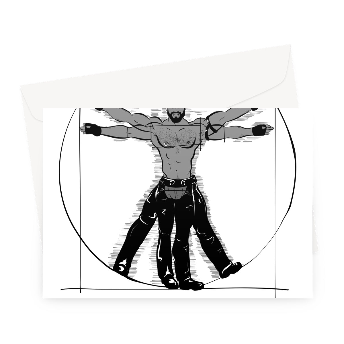 Gay Vitruvian Matte Art Print Greeting Card