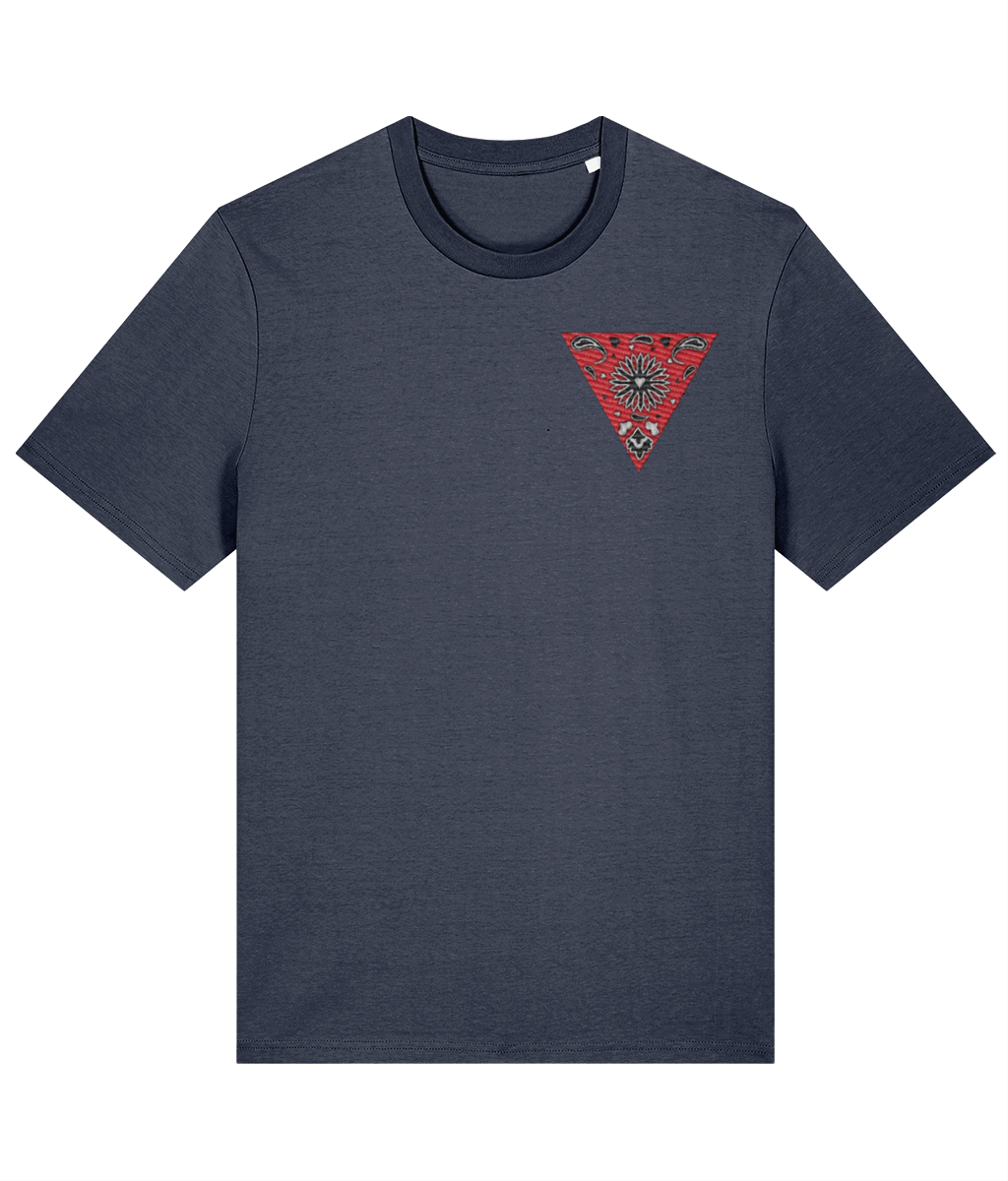 Flagging Red Embroidered Organic T-shirt