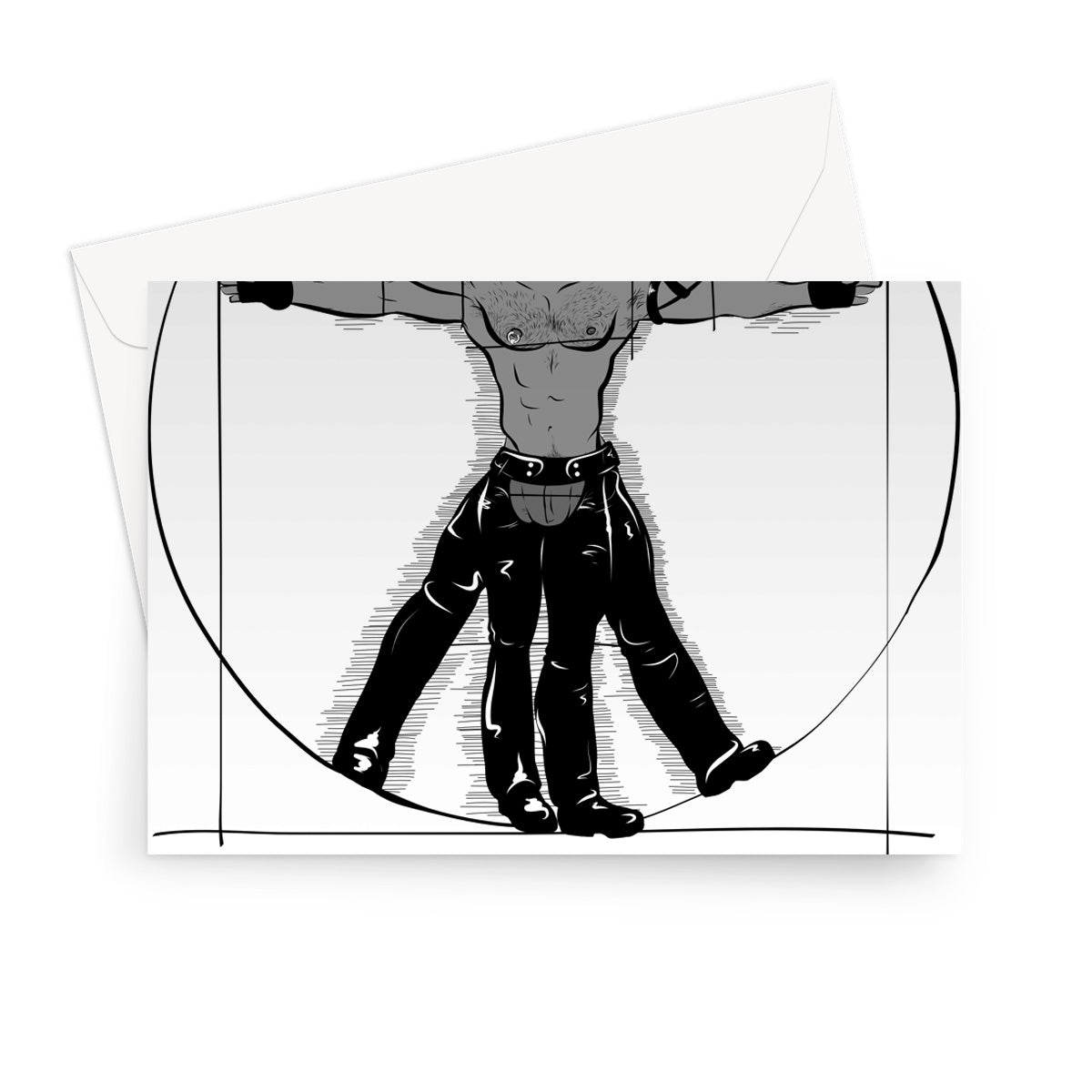 Gay Vitruvian Matte Art Print Greeting Card