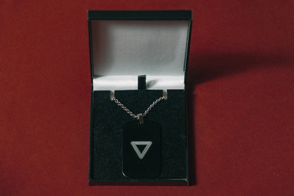 Impossible Triangle Black Aluminium Tag