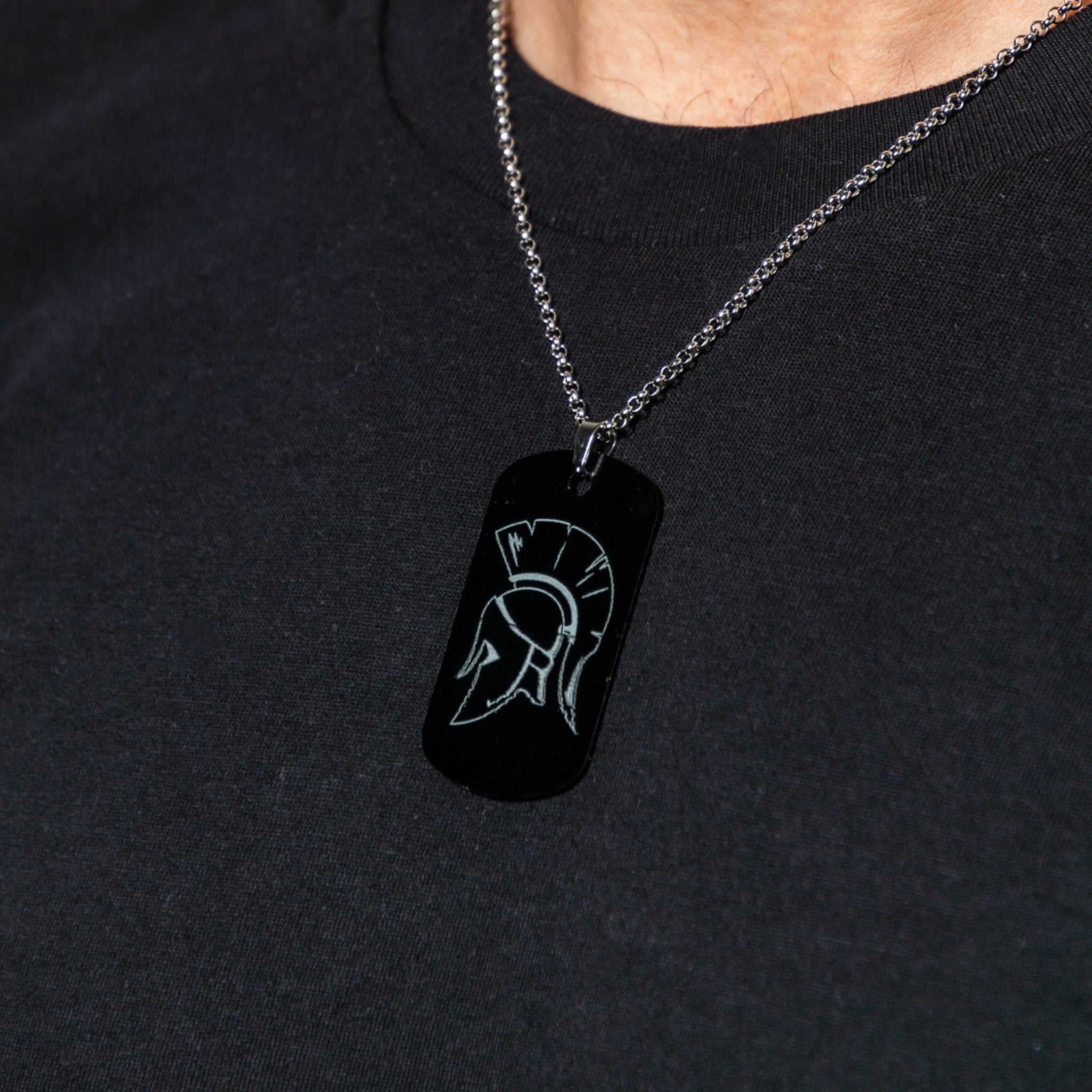 Helmet Black Aluminium Tag