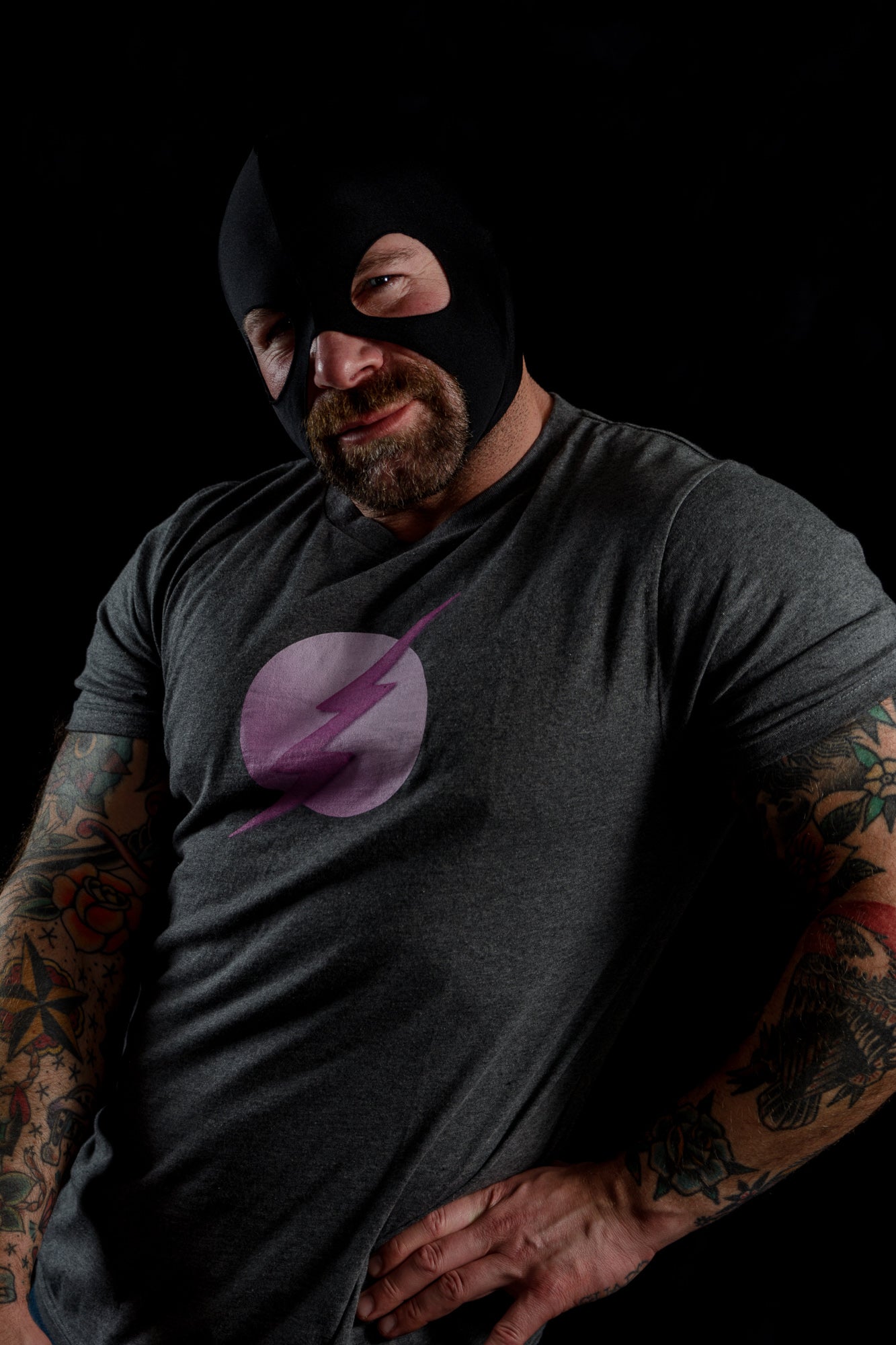 Grey & Pink Superhero Organic Cotton T-Shirt