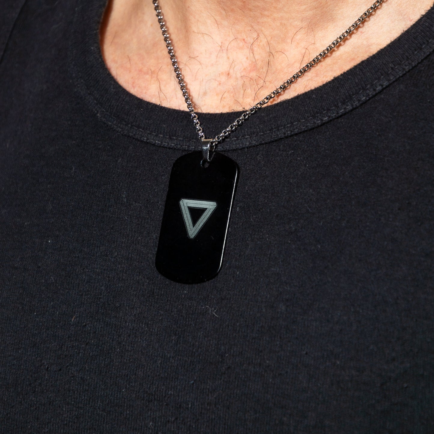 Impossible Triangle Black Aluminium Tag