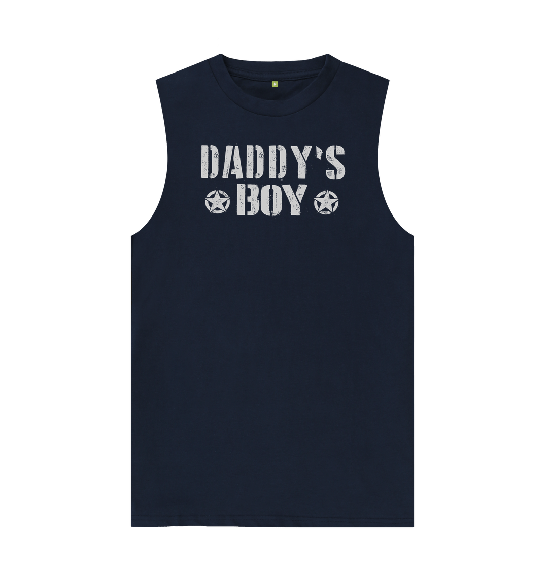 Navy Blue Daddy's Boy Organic Cotton Vest