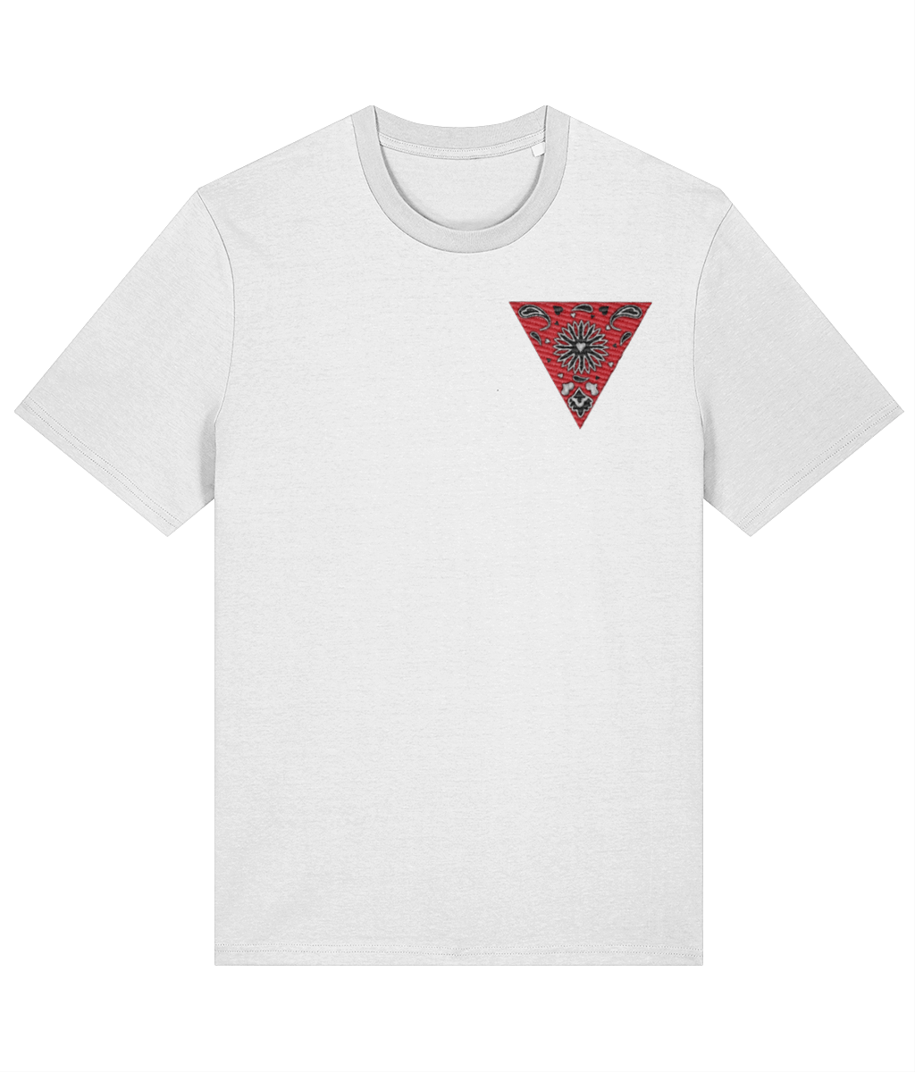 Flagging Red Embroidered Organic T-shirt