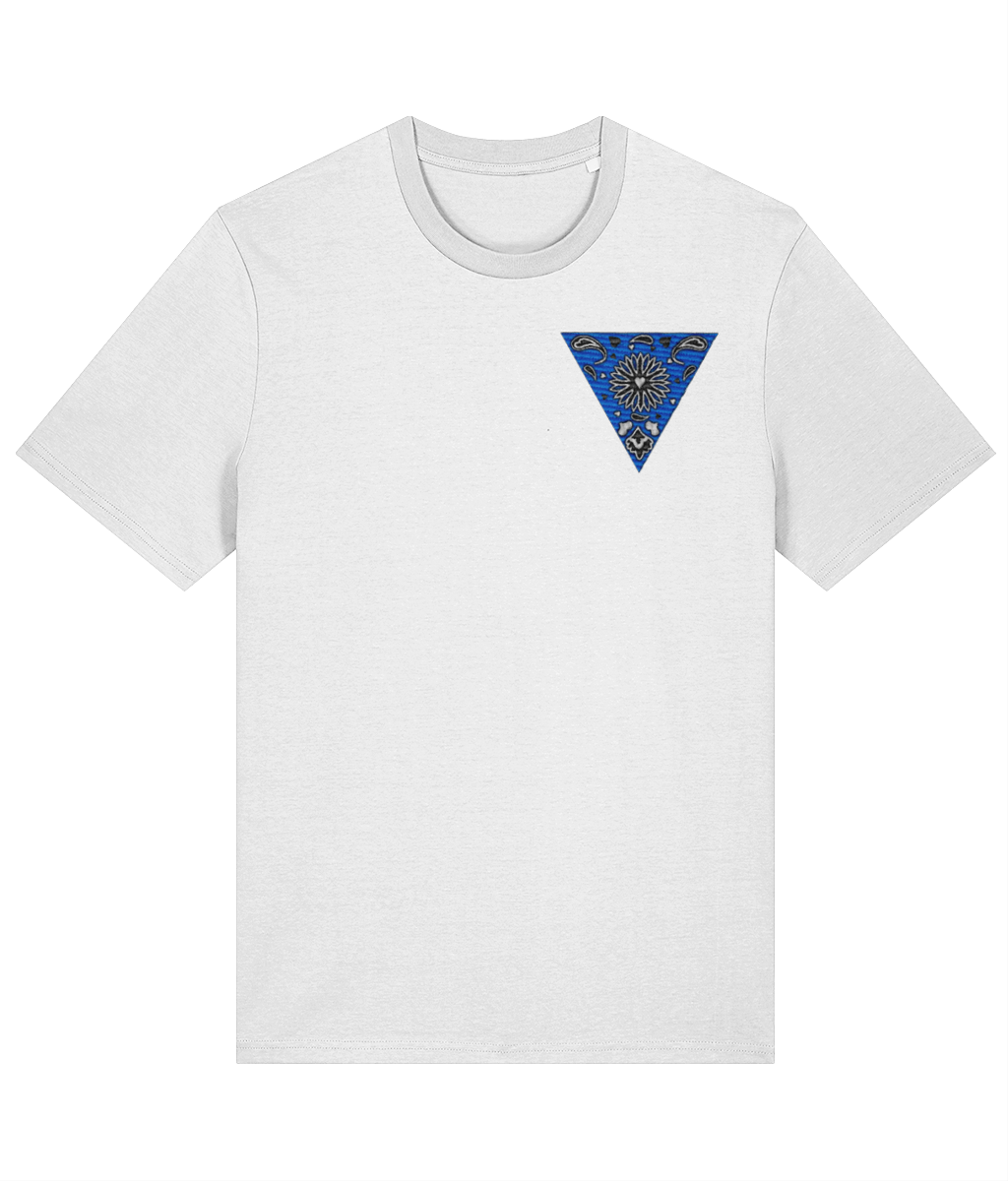 Flagging Blue Embroidered Organic T-shirt