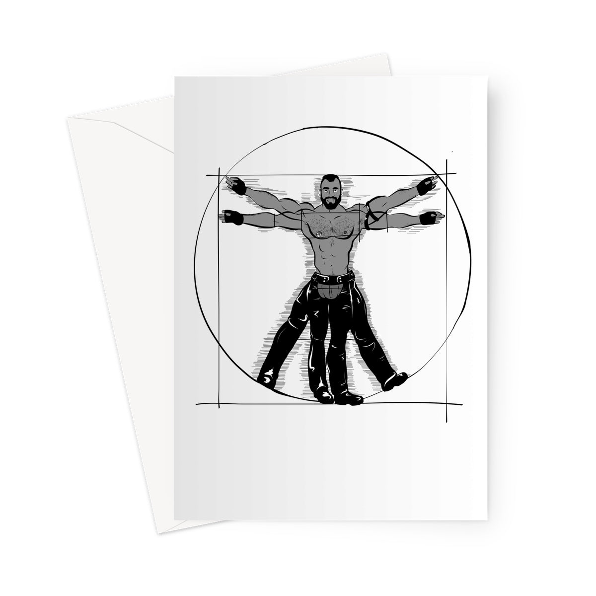 Gay Vitruvian Matte Art Print Greeting Card