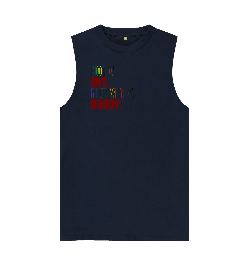 Navy Blue Not a Boy Not Yet a Daddy Organic Cotton Vest