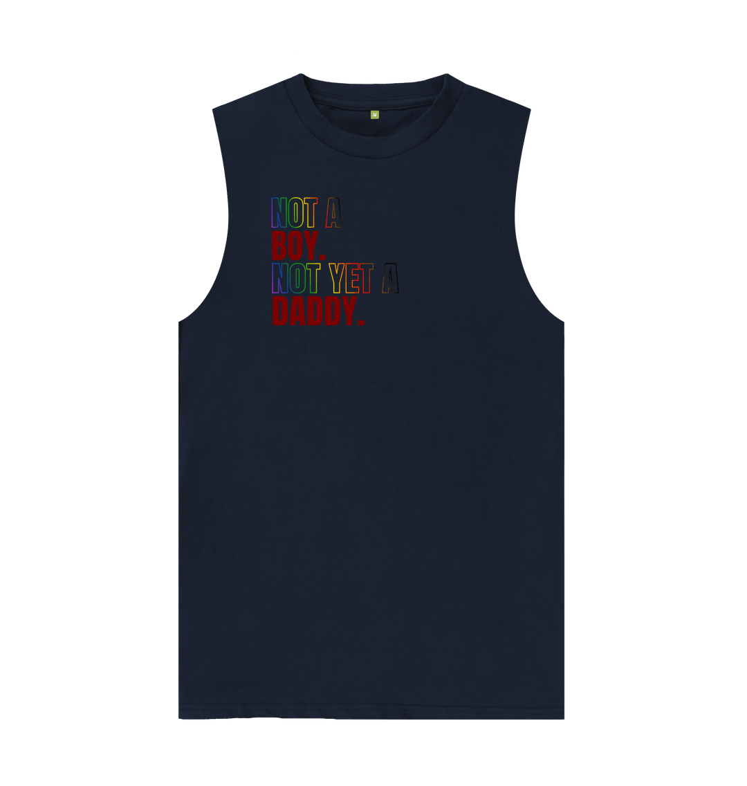 Navy Blue Not a Boy Not Yet a Daddy Organic Cotton Vest