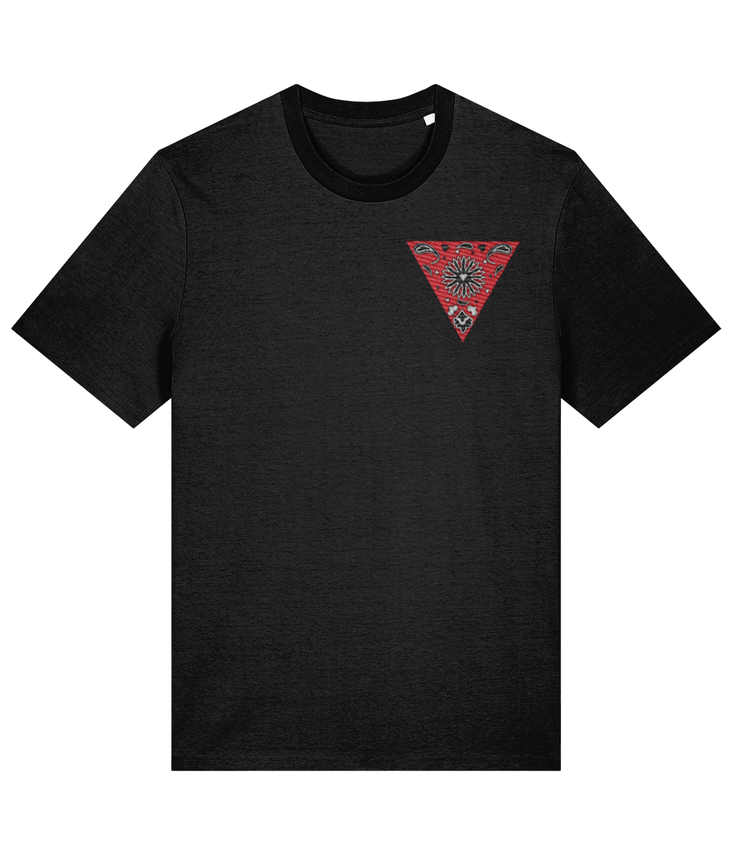 Flagging Red Embroidered Organic T-shirt