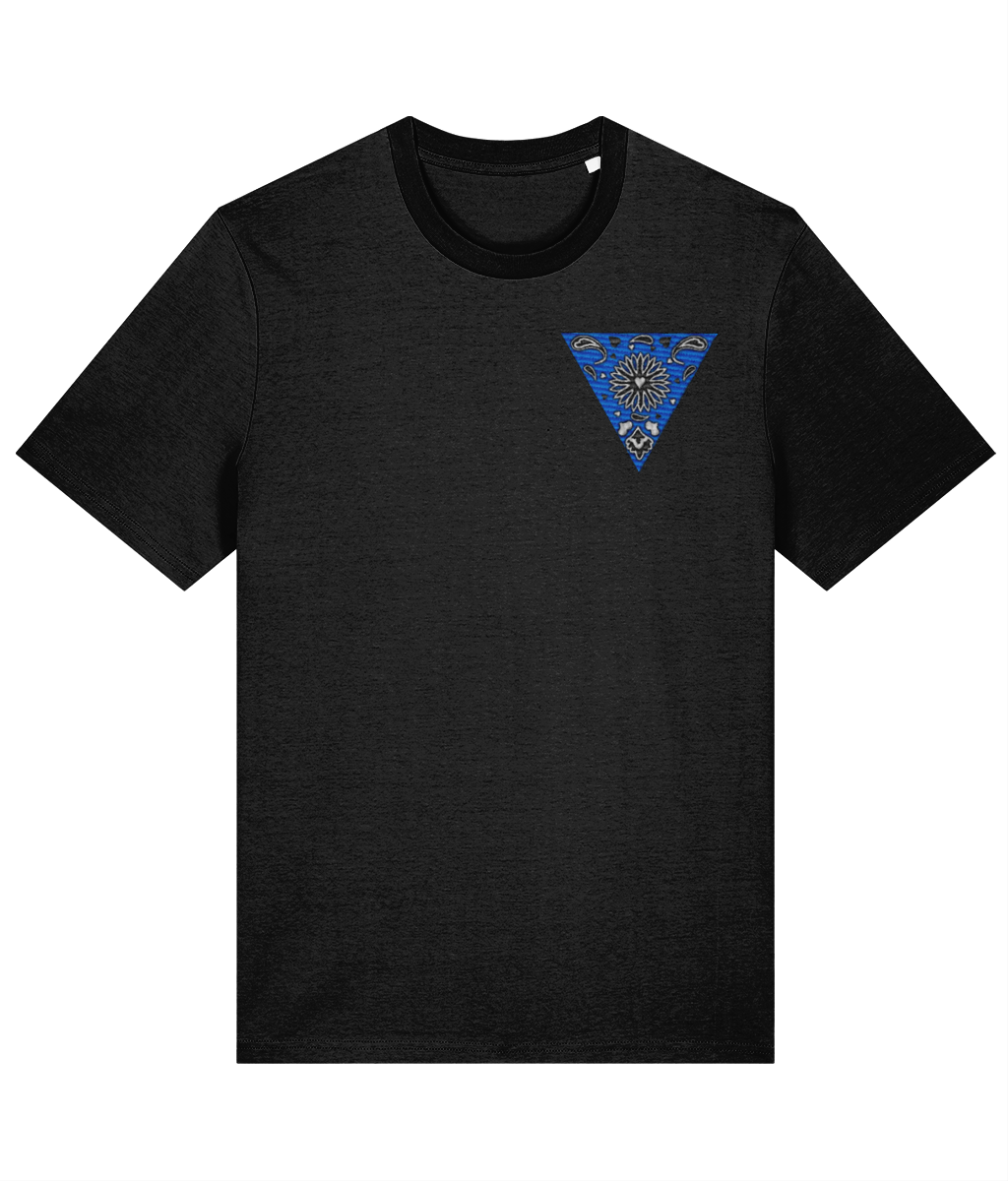 Flagging Blue Embroidered Organic T-shirt