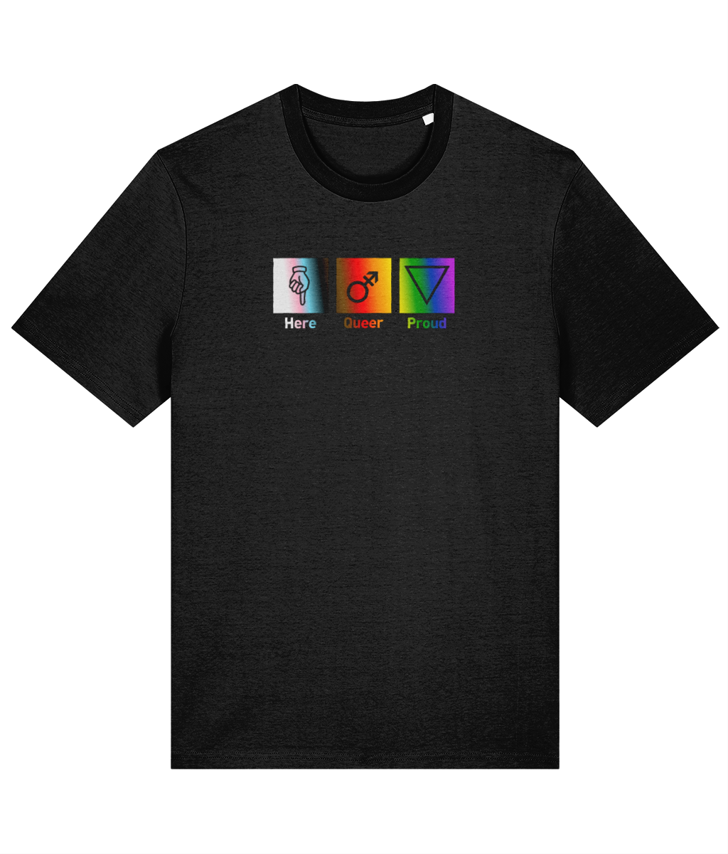 Here Queer Proud Organic Cotton T-shirt