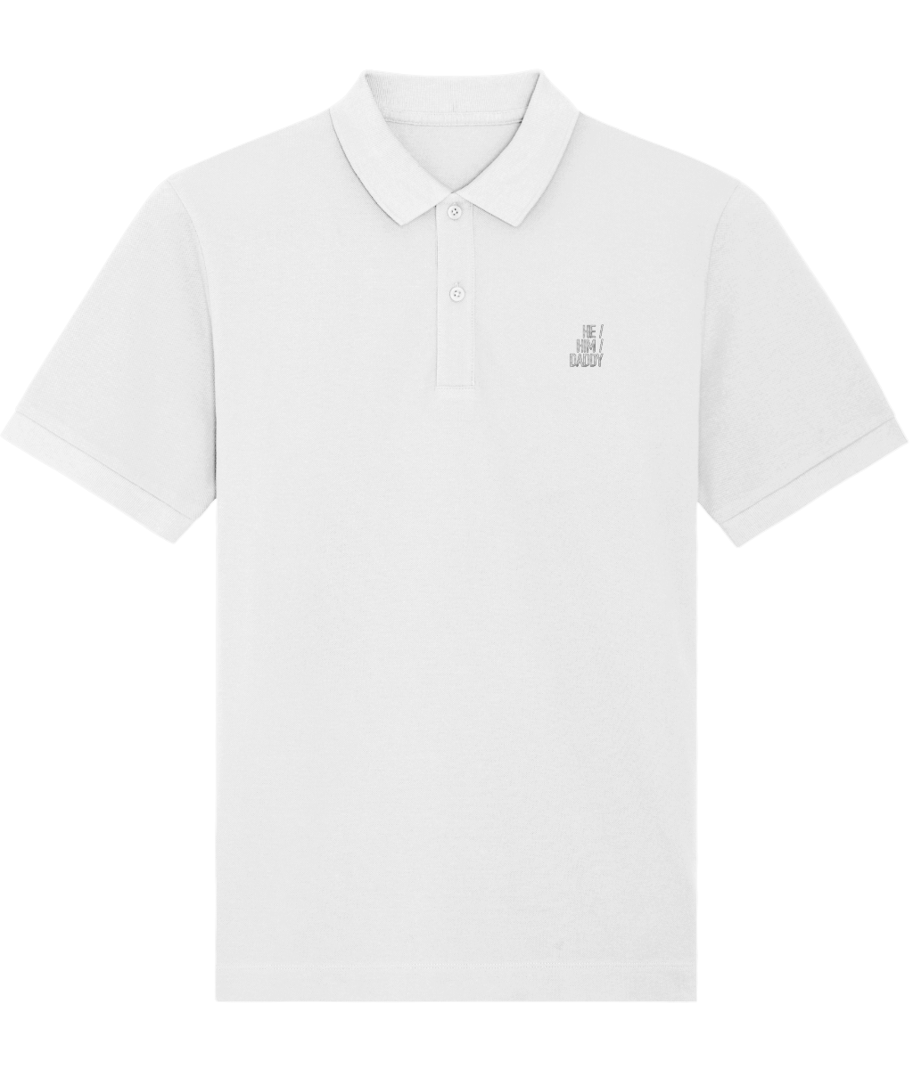 He/Him/Daddy Embroidered Organic Polo Shirt
