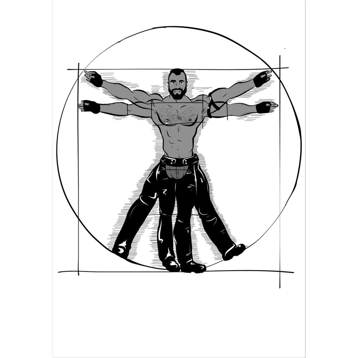 Gay Vitruvian Temporary Tattoo