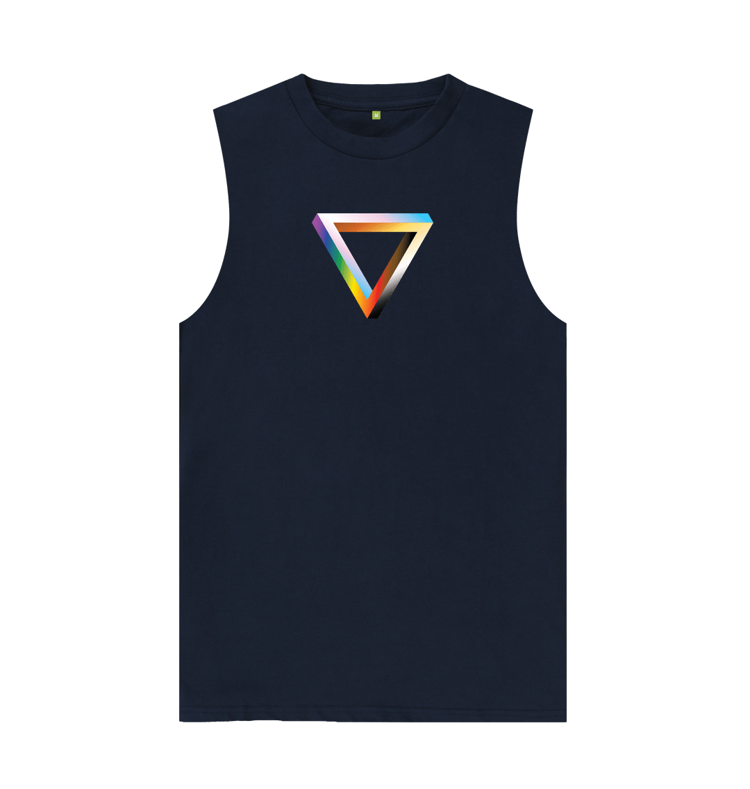 Navy Blue Impossible Triangle Organic Cotton Vest