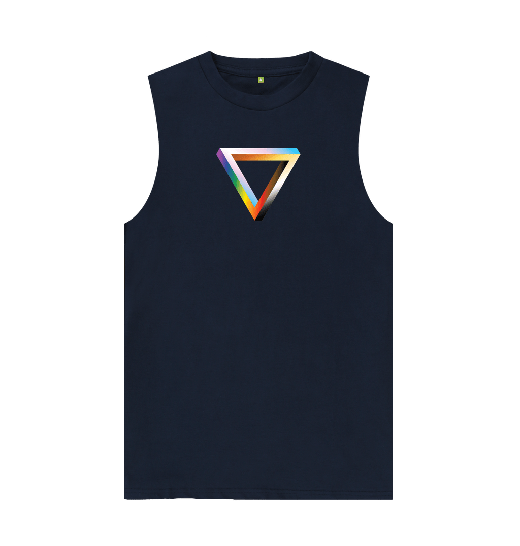 Navy Blue Impossible Triangle Organic Cotton Vest