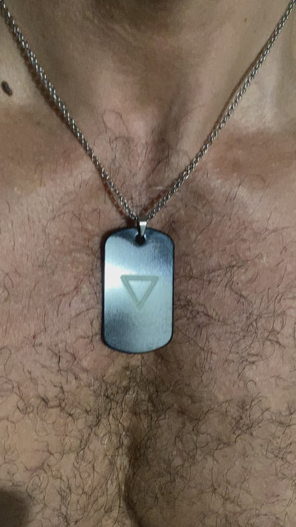 Impossible Triangle Black Aluminium Tag
