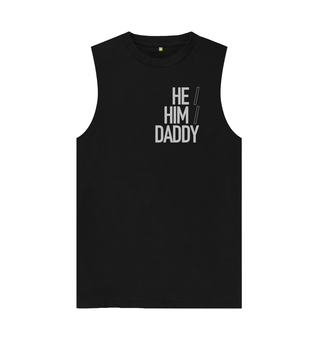 Black He\/Him\/Daddy Organic Cotton Vest