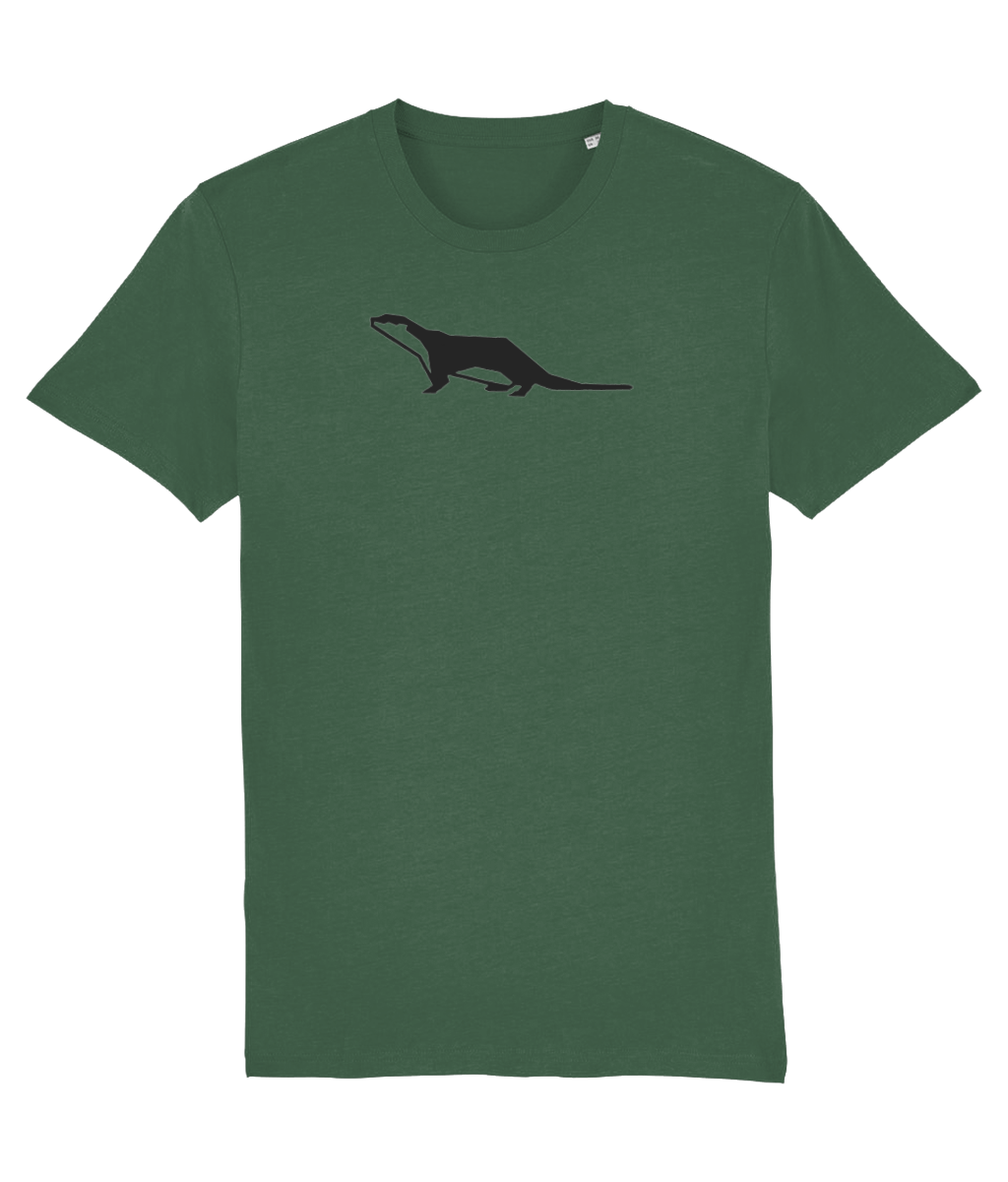 Otter Gay Organic Cotton T-Shirt in Bottle Green