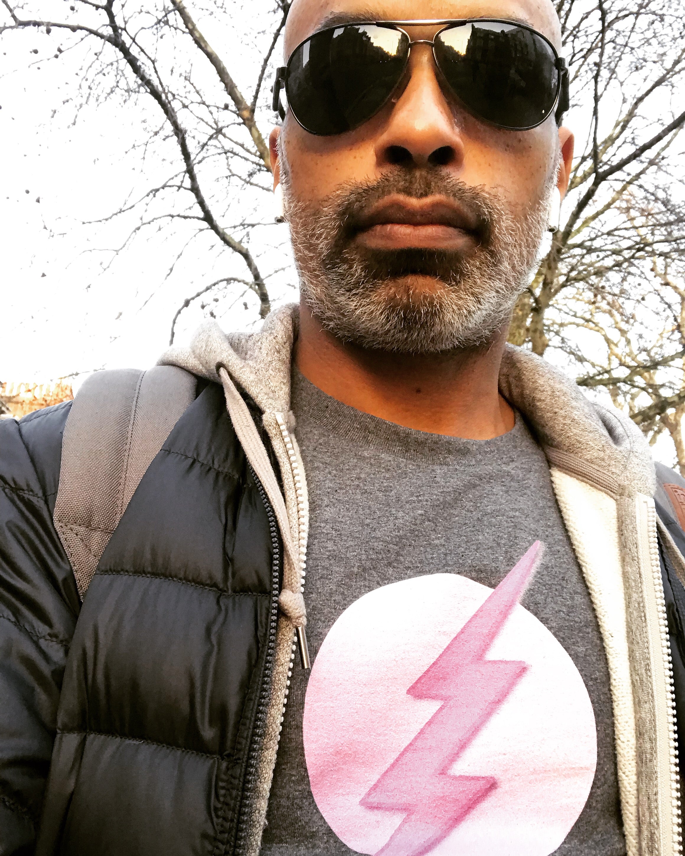 Grey & Pink Superhero Organic Cotton T-Shirt