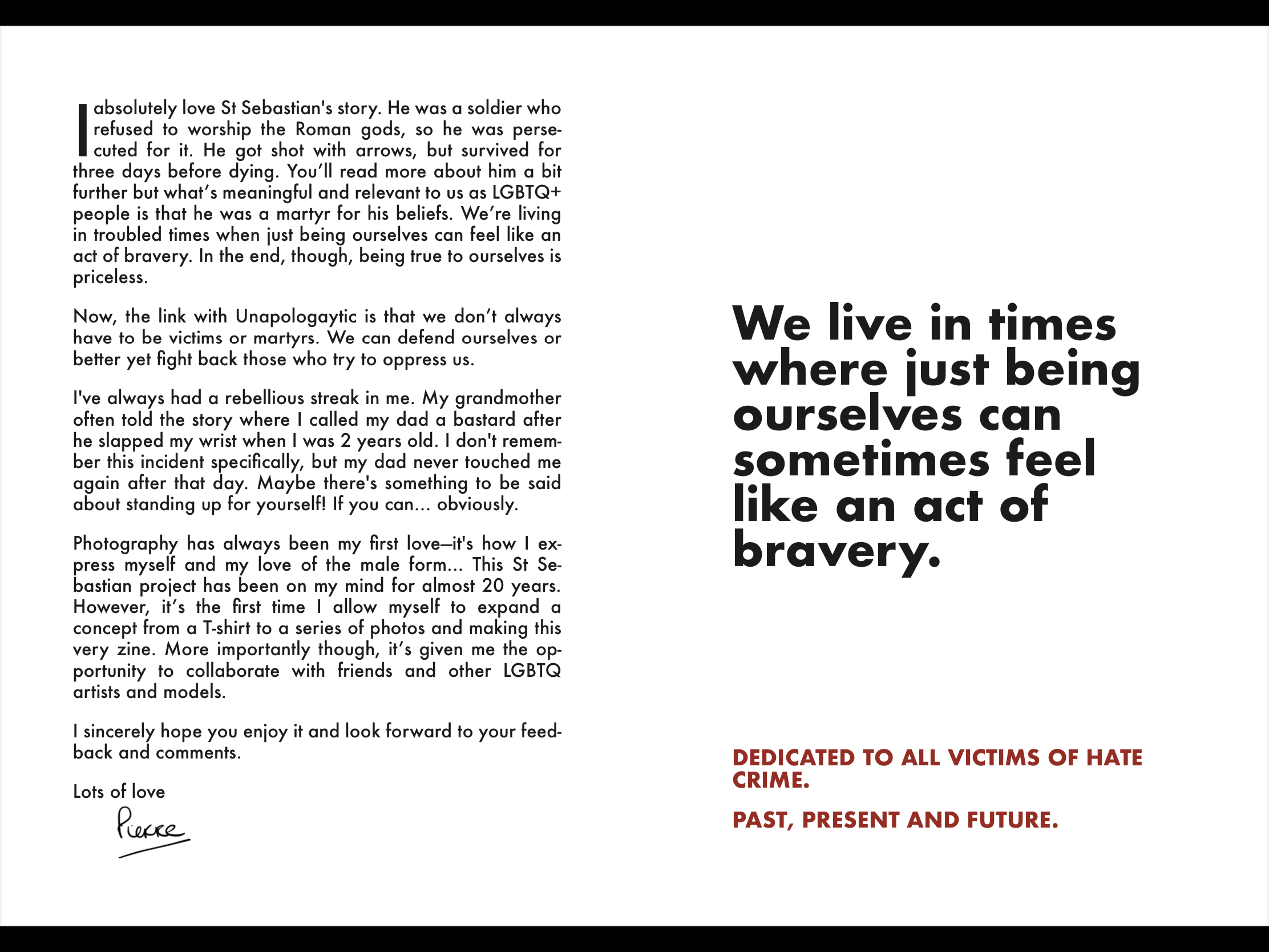 St Sebastian Unapologayzine