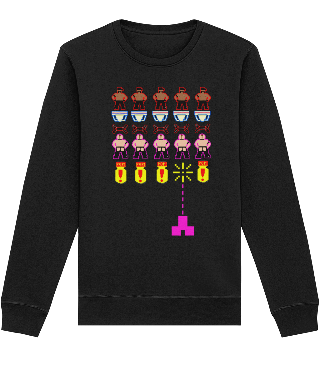 Gay Space invaders Organic Sweatshirt