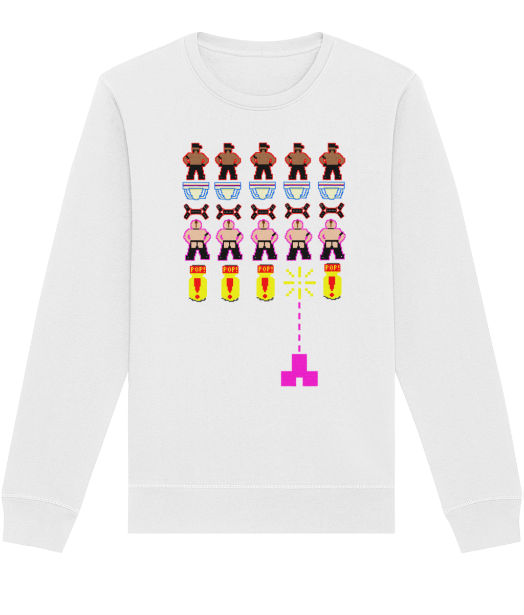 Gay Space invaders Organic Sweatshirt
