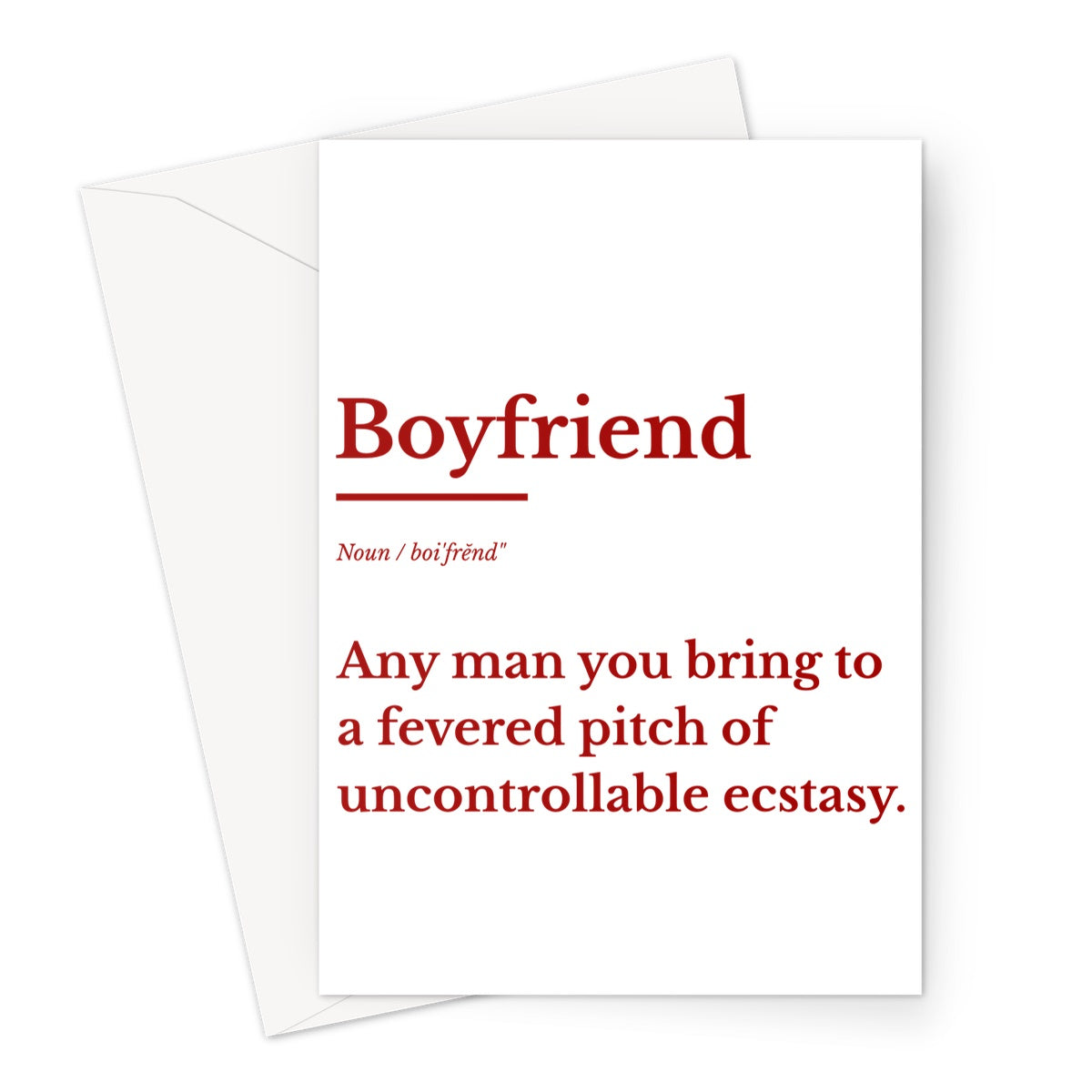 Boyfriend definition Greeting Card