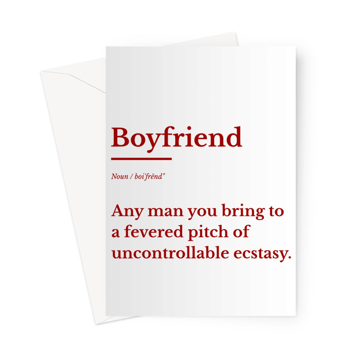 Boyfriend definition Greeting Card