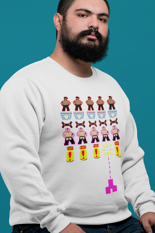Gay Space invaders Organic Sweatshirt